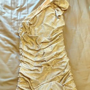 Gold express bodycon cocktail party dress